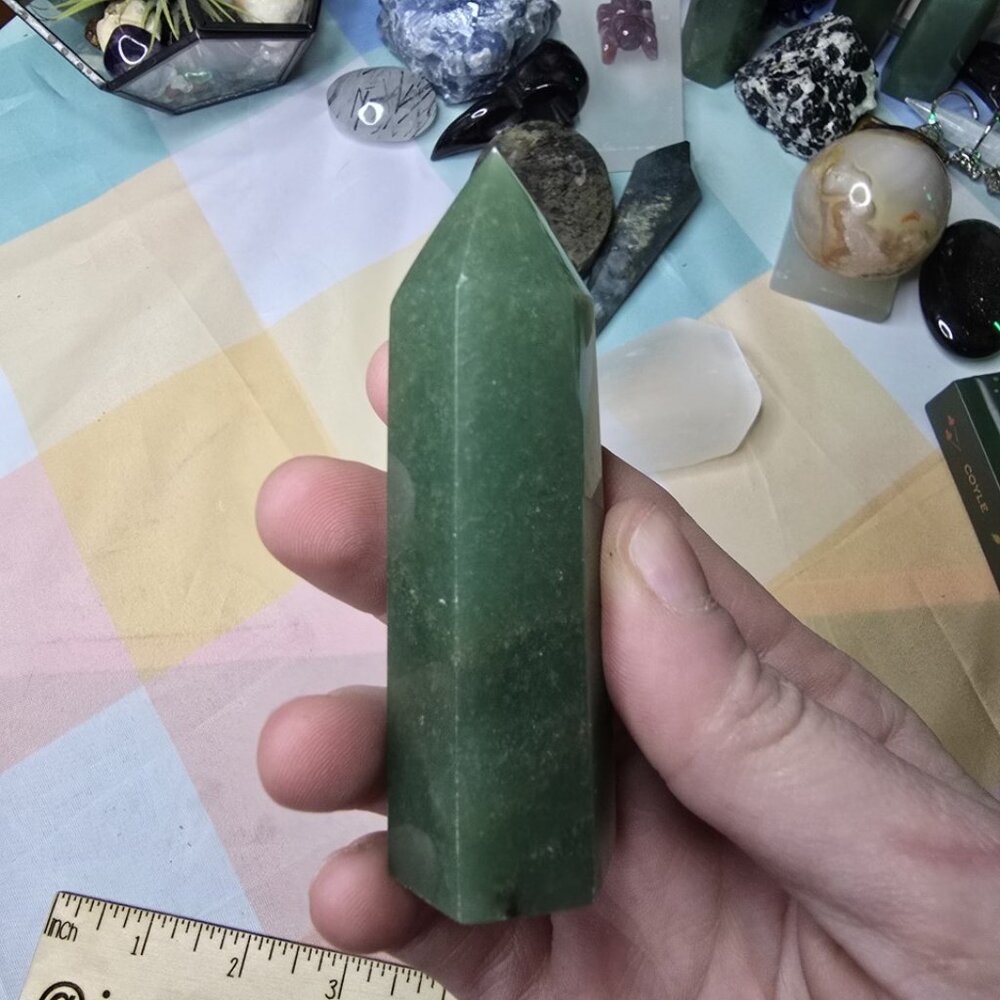 Green Aventurine Tower 3 Inch – Healing Crystal Point for Heart Chakra, Luck